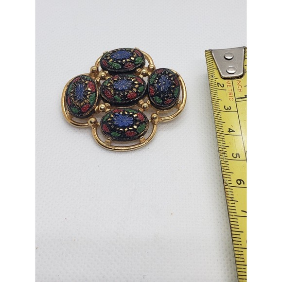 Vintage Sarah Coventry Signed Brooch Pin Light of the East Mosaic 1968 - Picture 4 of 4